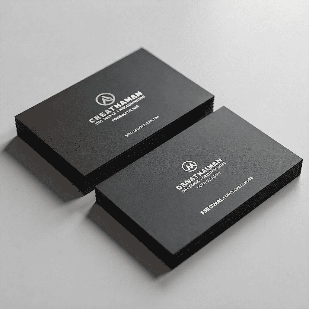 Modern business card design with matte finish